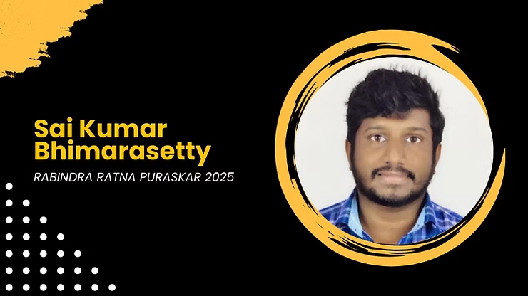 Rabindra Ratna Puraskar 2025 badge awarded to Sai Kumar Bhimarasetty for literature
